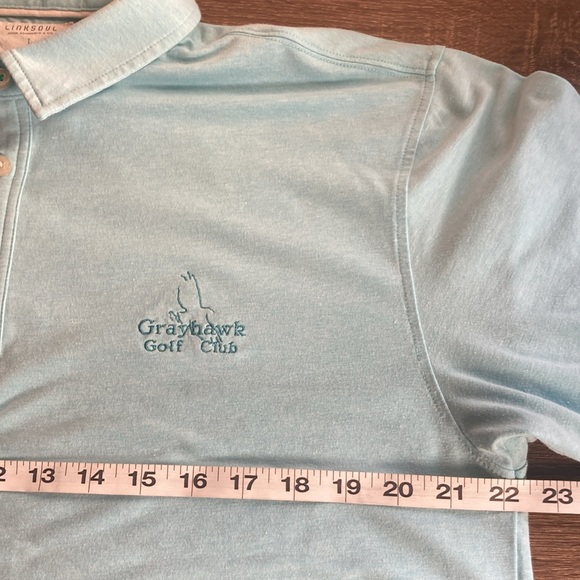 LINKSOUL Luxury Cotton Large Light Heathered Blue Polo Shirt Grayhawk Golf Club - Picture 5 of 7